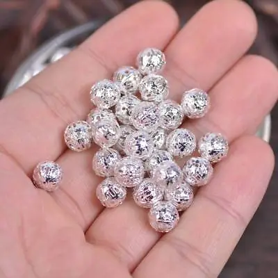 100pcs 4~8mm Round Metal Spacer Beads Jewelry Making Loose Charms Findings Bulk • $3.98