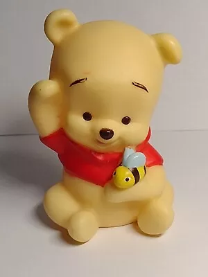 Vintage Baby Winnie The Pooh Bear W/Bee Infant Bath Time Toy 2001 Disney Mattel • $7