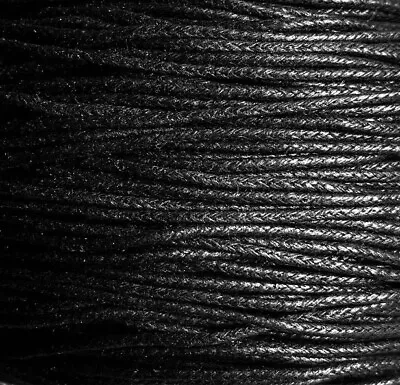 Black Waxed Cotton Cord String 1mm 15mm 2mm Thick DIY Jewelry Nacklace Bracelet • £2.65