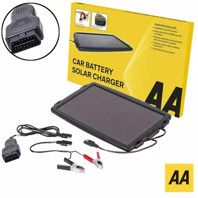 AA Car Caravan Vehicle Solar Panel Charging Car Battery Charger  2.4W Output • £29.99