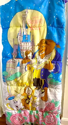 Vintage Beauty And The Beast Quilted Sleeping Bag/Comforter Reversible • $30
