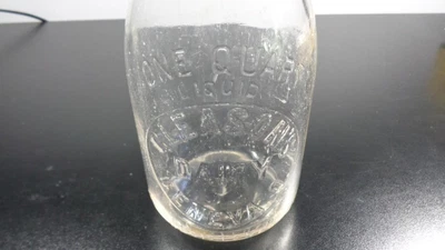 $14 • Buy Gleason's Dairy Geneva O Oh Ohio Embossed One Quart Glass Milk Bottle Barn Find