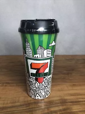 RARE 7-Eleven 7-11 Plastic CITY Travel Tumbler Cup Flip Top BPA Free 16 Oz • $20