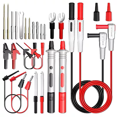 Silicone Multimeter Test Leads Kit 25PCS With Replaceable Gold-Plated Probe • $27.49