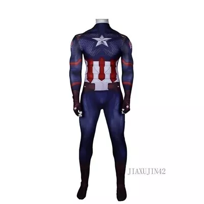 Marvel's The Avengers Captain America Costume Halloween Bodysuit Cosplay Men  • $50.30