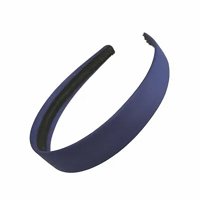 2.5cm (1 ) Navy Matte Fabric Plastic Alice Band Hair Band Headband No Teeth • £3.13