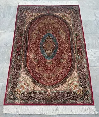 Amazing Rug Stunning Hall Way Rug Beautiful Silk Home Decor Rug4x6 Ft • $675