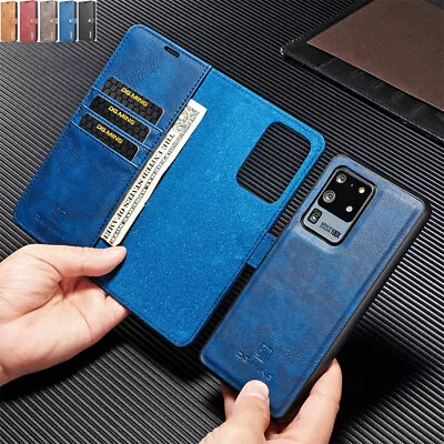 For Samsung S24 S23 S21 S20FE Detachable Magnetic Leather Wallet Flip Case Cover • $22.99