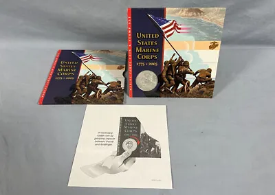 2005 Marine Corps Silver Dollar Coin And Stamp Set U.S Mint Sealed • $53.99