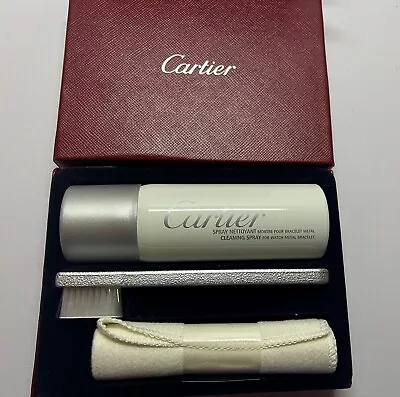 Bnwb Cartier Metal Watch Bracelet Cleaning Kit Spray Cloth Brush Booklet • £50