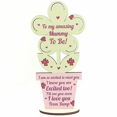 Mummy To Be Gifts From Bump Mothers Day Gift Wooden Flower Baby Shower Gifts • £4.99