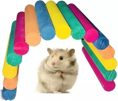 Wooden Ladder Bridge Hamster Mouse Rat Rodents Toy Small Animal Chew [2-Pack] • £7.89