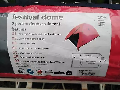 Mountain Warehouse Festival 2 Person Double Skin Tent NEW • £20