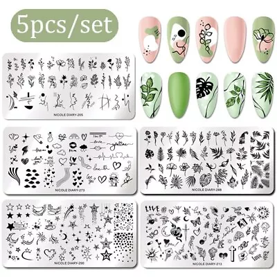 1 Set 12*6cm Nail Stamp Plates Leaf Flower Fruit Geometry Image Printing Stencil • $15.42