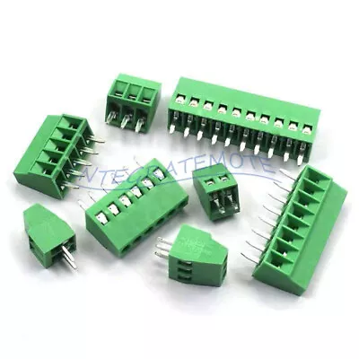 10pcs 2.54mm PCB Mini Screw Terminal Blocks Connector For Wires 2P~8P Terminal • $1.49