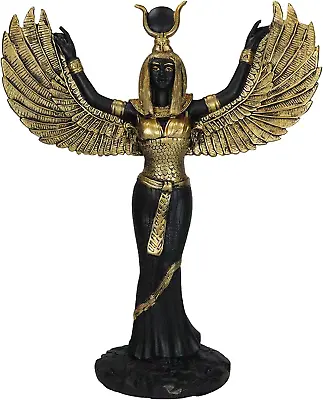 Egyptian Goddess Isis Ra With Open Wings Statue 12  Tall Deity Of Motherhood Mag • $59.99