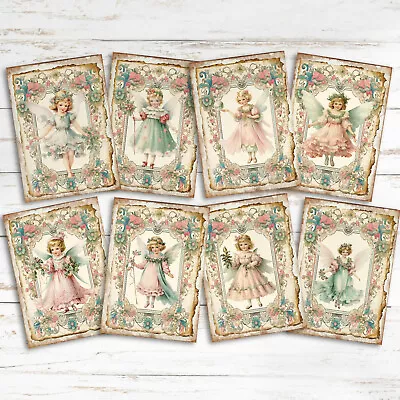 Shabby Chic Christmas Fairies Card Toppers Craft Embellishments Cardmaking • £2.80