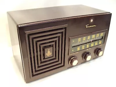 Restored 1951 Vintage Emerson Model 659B Antique Tube Working AM-FM Radio • $38.77