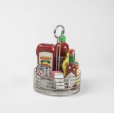Stainless Steel Round Stainless Steel Condiment Caddy Stainless (Pack Of 1 ) • $13