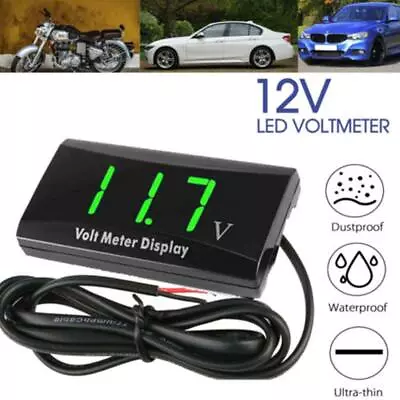 12V Battery Volt Meter Monitor LED Digital Car Boat Voltage Marine Voltage Gauge • £9.39