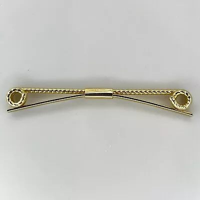 Vintage Collar Stay Pin Bar Clasp Clip Gold Tone Beaded Edge Menswear Accessory • $8.99