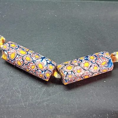 African Venetian Trade Beads Antique Millefiori Matched High Detail Big 4cm Pair • £20