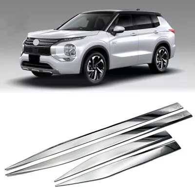 $116.83 • Buy For Mitsubishi Outlander 2022 2023 Chrome Body Side Molding Line Cover Trim