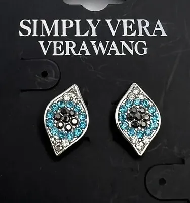 Simply Vera VeraWang Earrings Turquoise Silver Tone • $10.44