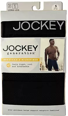 3 Pack Men's Jockey Generation Breathable Microfiber Long Leg Boxer Briefs SMALL • $13.89