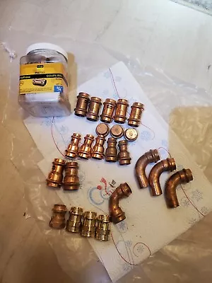 Viega Propress Fittings 3/4 Copper 90 Elbow 1/2 Reducer Copper Tee 43 Pieces • $150