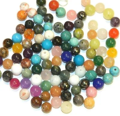 £3.69 • Buy 4mm Round Semi-precious Gemstone Beads For Jewellery Making 100 Pcs Mixed Beads