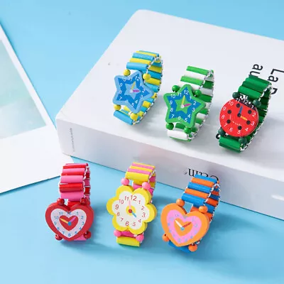 Kids Time Learning Toy - Wooden Digital Watch For Party Favors (5 PCS) • £5.98