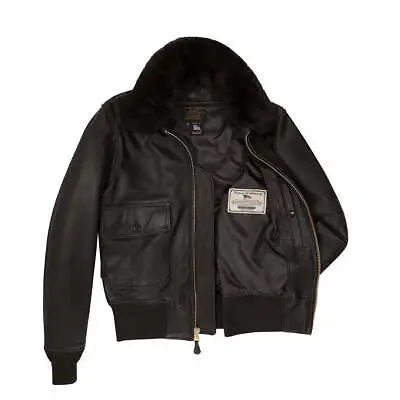 Cockpit Usa G-1 Leather Flight Jacket W Removable Collar Brown Usa Made Z2108m • $594