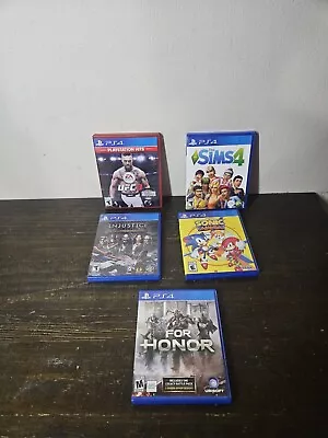 Sony PlayStation 4 Lot Of 5 Ufc 3 Sims Sonic Injustice For Honor Cib • $25