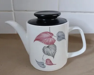 Vintage J & G Meakin Monaco Small Teapot Black And Red Leaf Design  • £18.99