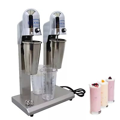 Commercial Stainless Steel Double Head Milkshake Machine Milk Tea Shop Mixer • £125.96