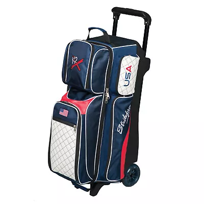 KR Strikeforce Royal Flush USA 3 Ball Roller Bowling Bag • $214.95