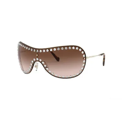 MIU MIU MU51VS ZVN6S1 Women Shield Sunglasses W/Brown Gradient Lens • $139.99