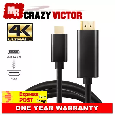 USB Type C To HDMI 4K Cord Cable For Alienware 13 15 17 XPS 12 13 15 9350 9365 • $13.95