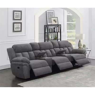 Pemberly Row 5-Piece Upholstered Theater Seating In Charcoal • $1490.65