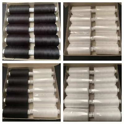 10 X Coats Moon Sewing Machine Polyester Overlocking Thread Cotton~1000 Yards • £10.95