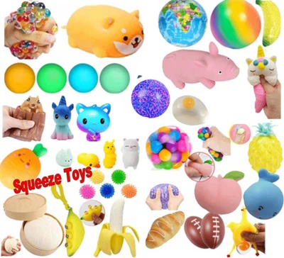 $7.54 • Buy AUS Bouncy Squeeze Ball Stress Relief Balls Squishy Stretchy Toys Fidget Toy Set