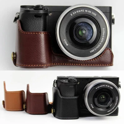$19.40 • Buy Genuine Real Leather Half Camera Case Grip For Sony A6400 A6300 A6100 A6000
