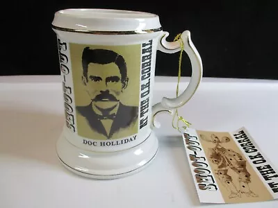 Vintage Doc Holliday 1975 Enesco Shoot Out At The Ok Corral Mustache Mug NEW • $24.95