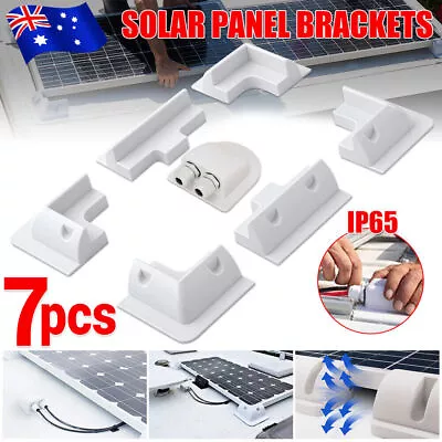 7PCS Solar Panel Mounting Brackets Kit Corner Caravan RV Boat Yacht Roof Mount • $25.95