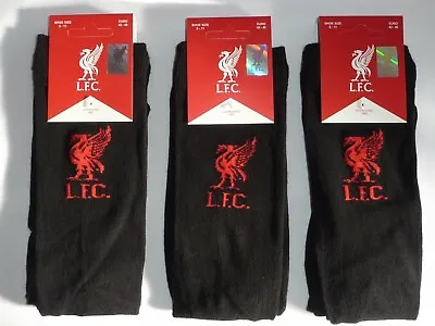 £8.99 • Buy 3 Pairs Of Men's Official Liverpool F.C LFC Crest Dress Socks Size 8-11 (Black)