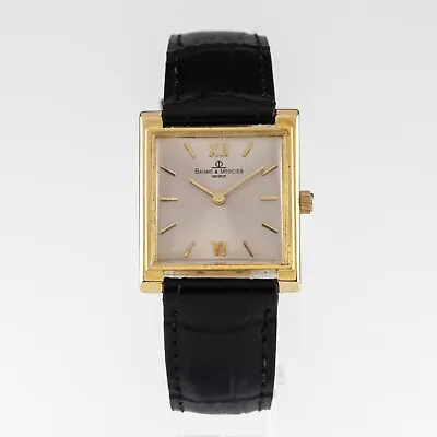 Vintage 18k Yellow Gold Baume & Mercier Hand-Winding Watch W/ Off-White Dial • $1900
