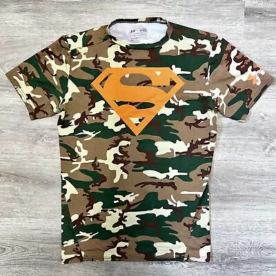 Under Armour Superman Camo Men's Compression Heat Gear Athletic T-shirt Size XL • £34