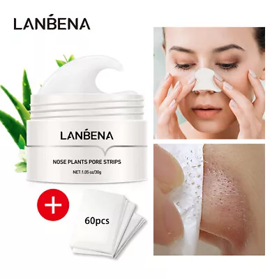 LANBENA Blackhead Remover Cream Facial Nose Plant Pore Strips Acne Peel Off • $9.93