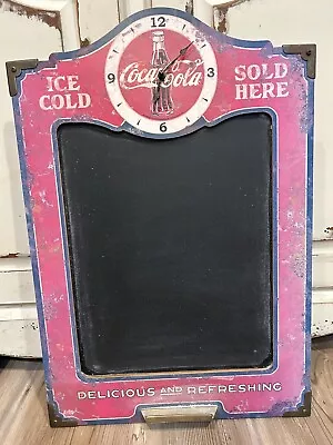 Vintage Coca Cola Soda Product Advertising Chalkboard And Clock • $34